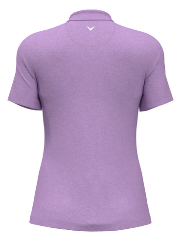 Women's Quarter Zip Short Sleeve Heather Golf Polo Shirt
