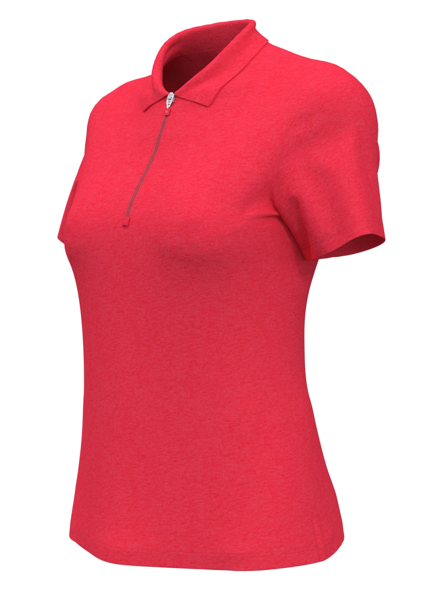 Women's Quarter Zip Short Sleeve Heather Golf Polo Shirt