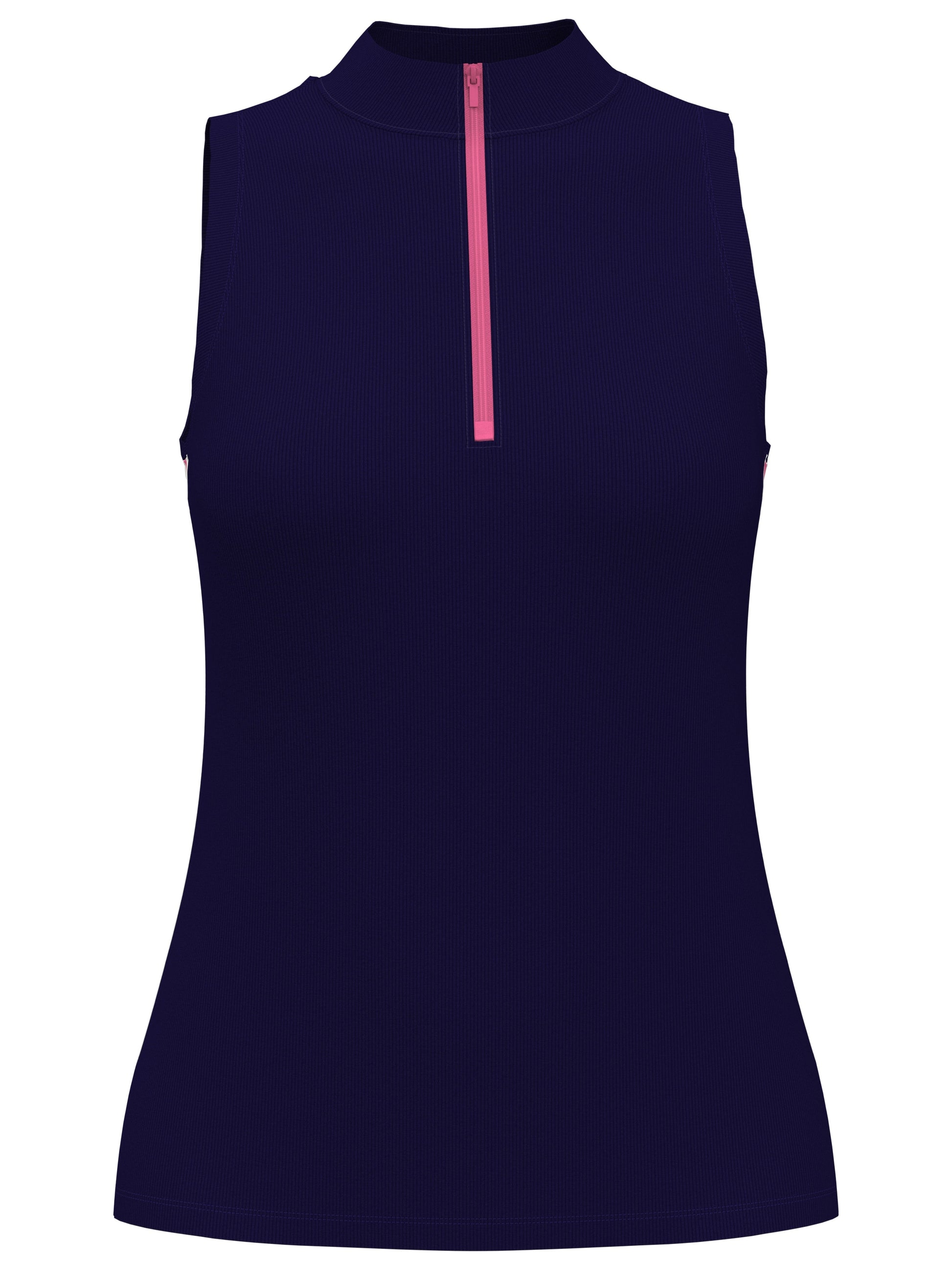 Ribbed Color Block Golf Shirt (Peacoat) 