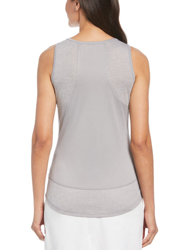 Women's Solid Golf Tank Top with Mesh Panel