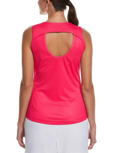 Women's Solid Keyhole Tennis Tank Top