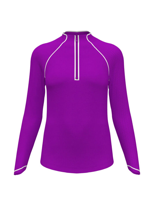 Women's Solid Long Sleeve Tennis Shirt with Sun Protection