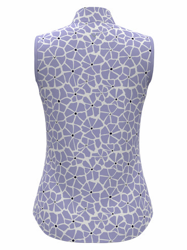 Women's Spring Floral Print Zip Golf Polo