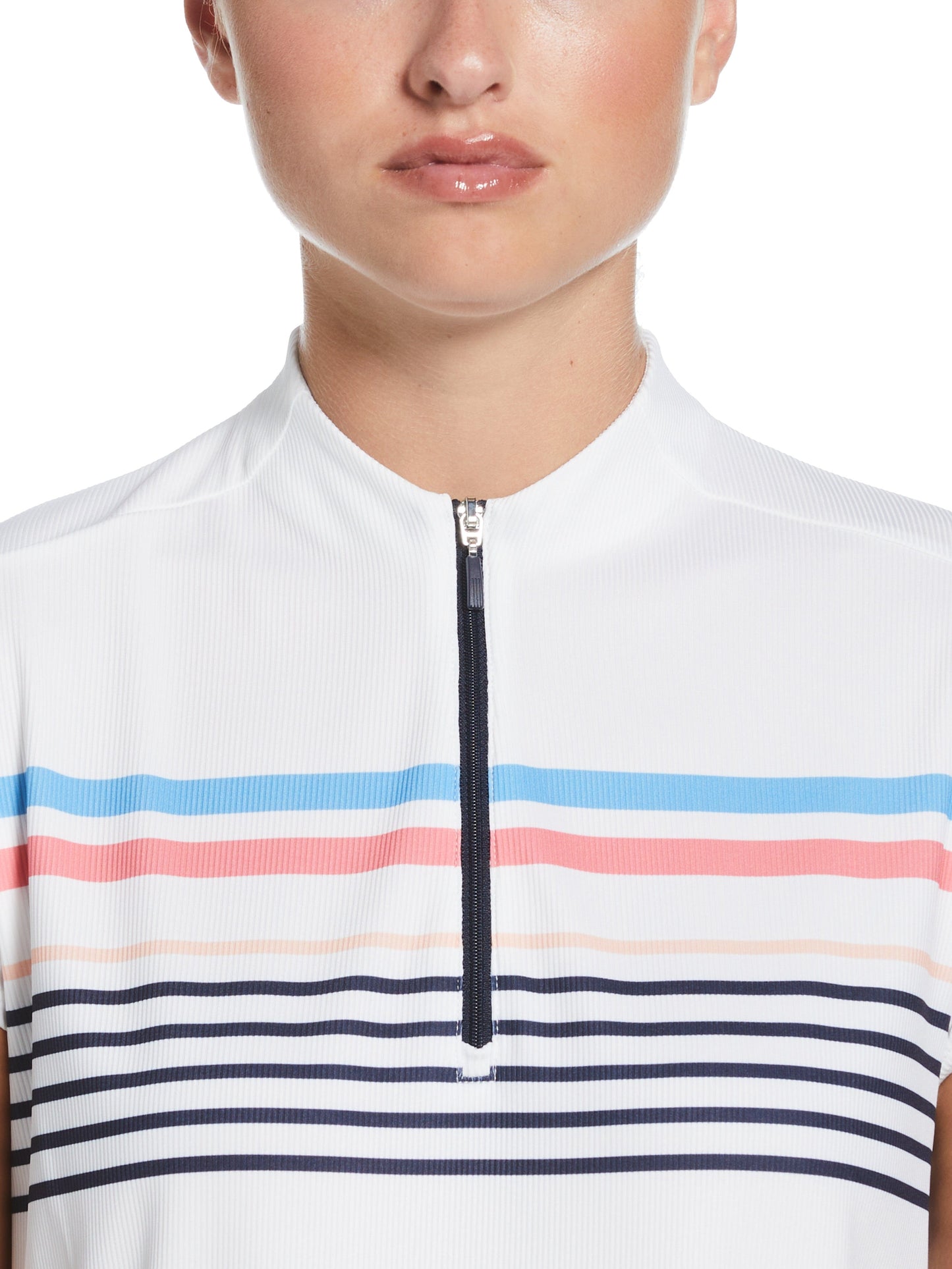 Women's Stripe Ribbed Cap Top