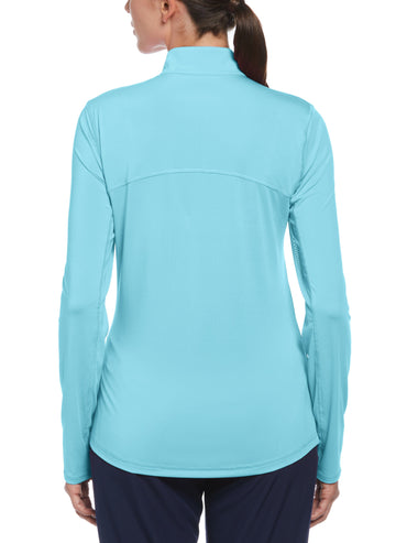 Women's Sun Protection Golf Shirt with Mesh Panels