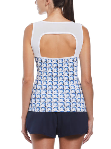 Women's Tennis Print V-Neck Tank Top