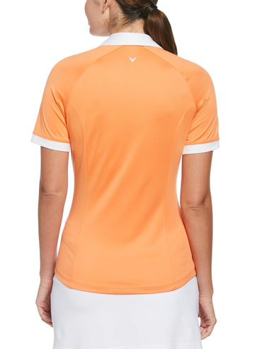 Women's V-Placket Colourblock Polo Top