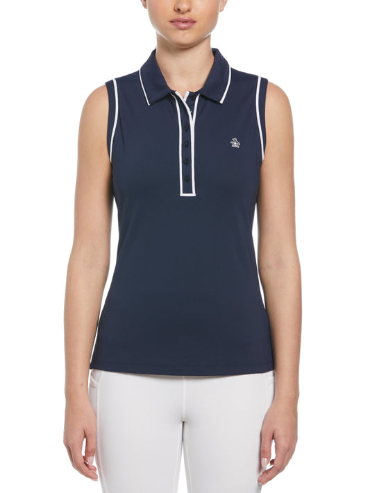 Veronica Sleeveless Golf Polo Shirt (Black Iris) 