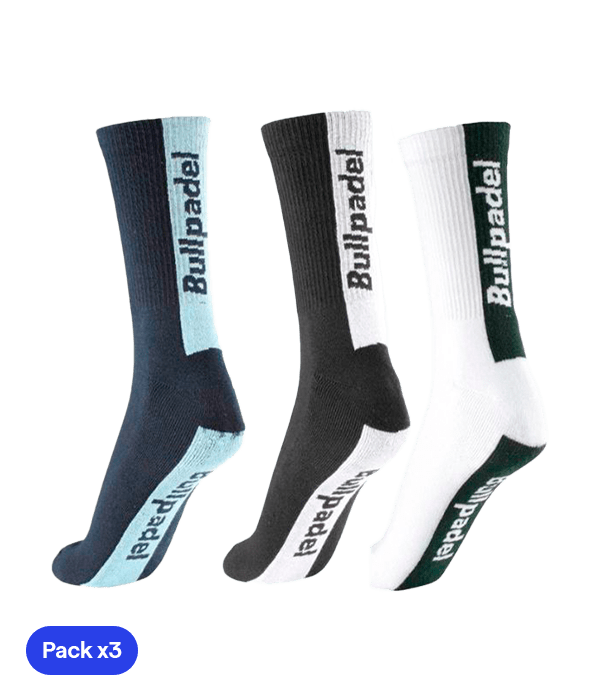 Calcetines Bullpadel BP2406 I Blanco/Azul/Negro 2025 (Pack x3) - STARz PADEL