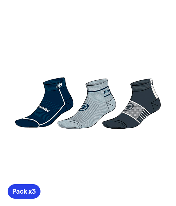 Calcetines Bullpadel BP254 Negro/Gris/Azul Marino 2025 (Pack x3) - STARz PADEL