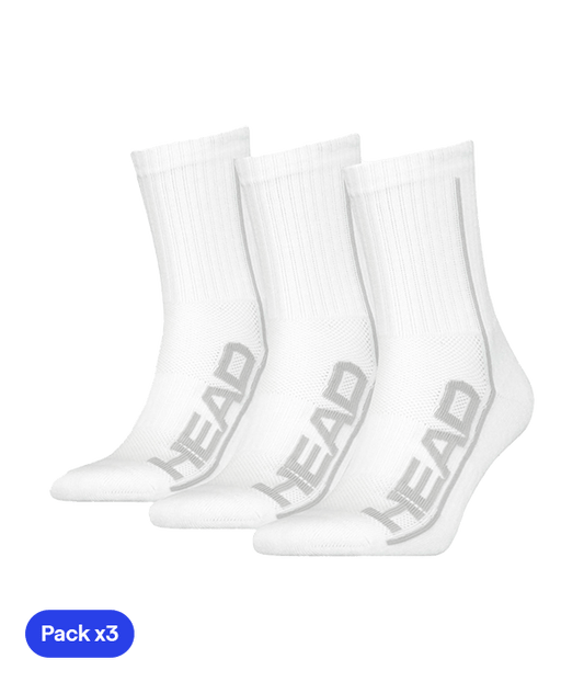 Socks HEAD Performance Crew White 2025 (Pack x3) Padel Clothes Head