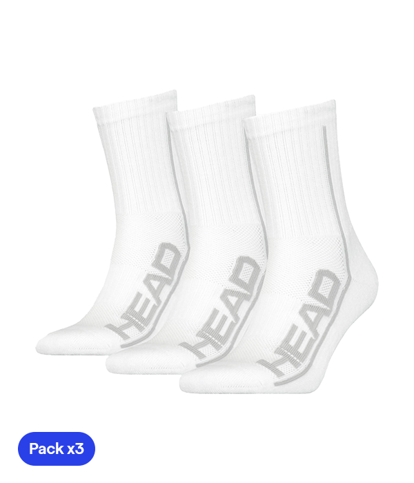 Calcetines HEAD Performance Crew Blanco 2025 (Pack x3) - STARz PADEL