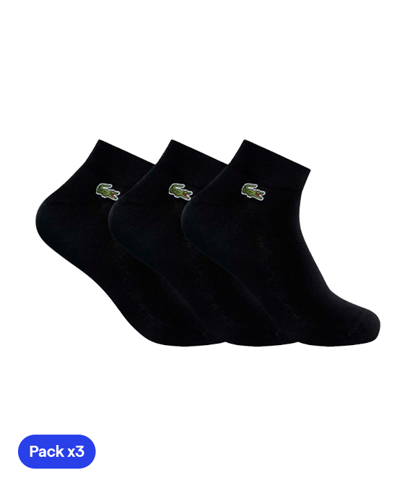 Calcetines Lacoste Cortos Negro (Pack x3) - STARz PADEL