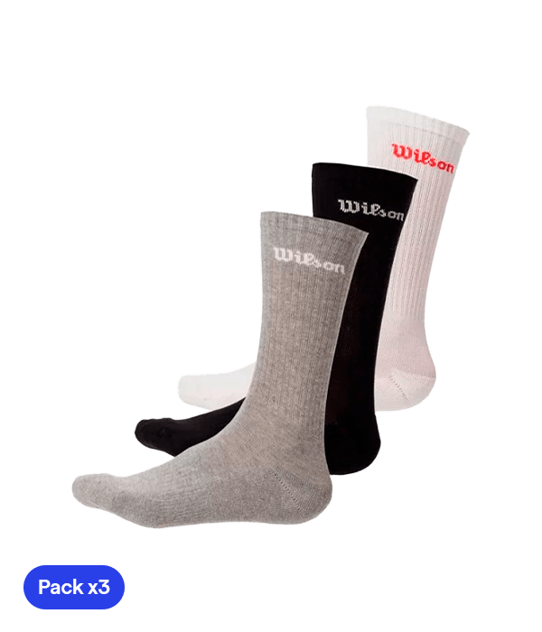 Calcetines Largos Wilson U Crew Logo Multicolor 2025 (Pack x3) - STARz PADEL