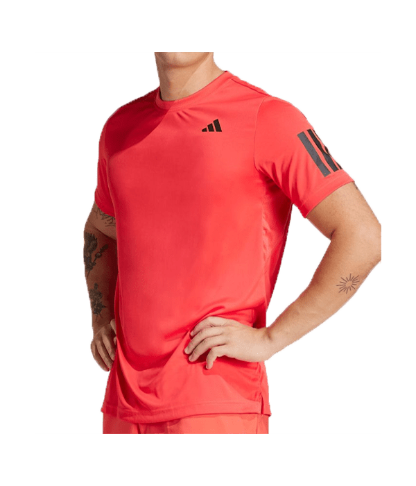 T shirt Adidas B Club 3STR Tee Rojo 2025 Padel Clothes Adidas