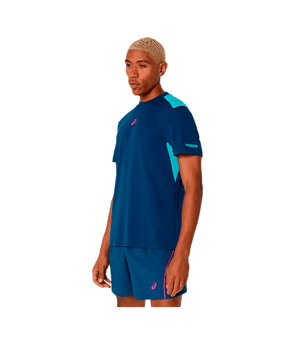 T shirt Asics Padel Court SS Mako Blue 2025 Padel Clothes Asics Padel
