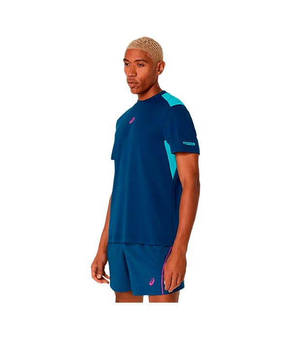 T shirt Asics Padel Court SS Mako Blue 2025 Padel Clothes Asics Padel