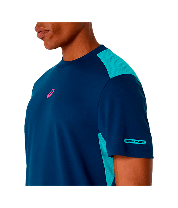 T shirt Asics Padel Court SS Mako Blue 2025 Padel Clothes Asics Padel
