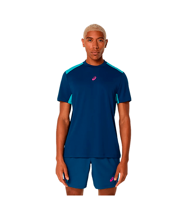 T shirt Asics Padel Court SS Mako Blue 2025 Padel Clothes Asics Padel