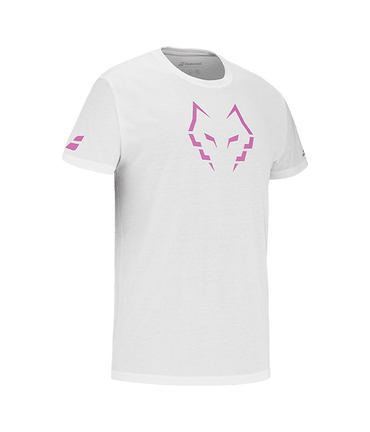 T shirt Babolat Algodón Juan Lebrón White/Pink 2025 Padel Clothes Babolat