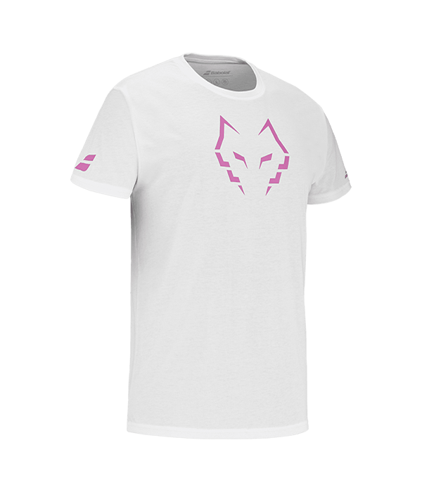 Camiseta Babolat Algodón Juan Lebrón Blanco/Rosa 2025 - STARz PADEL
