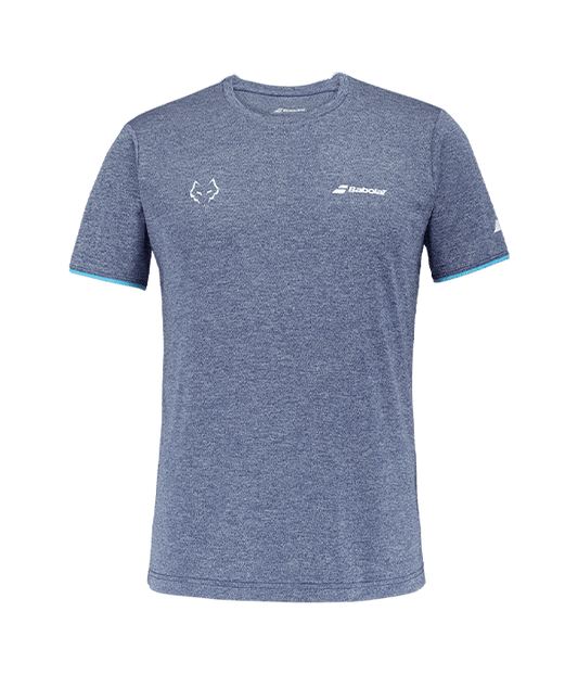 T shirt Babolat Crew Neck Blue Logo White 2025 Juan Lebrón Padel Clothes Babolat