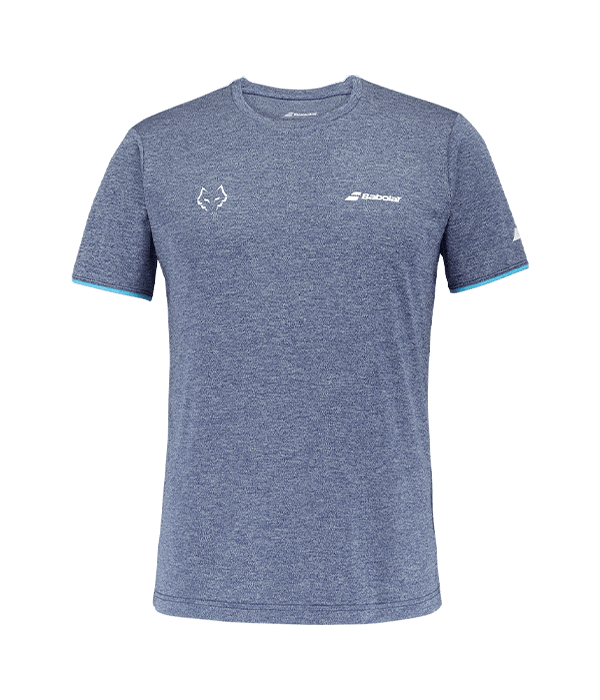 Camiseta Babolat Crew Neck Azul Logo Blanco 2025 Juan Lebrón - STARz PADEL