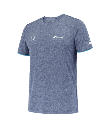 T shirt Babolat Crew Neck Blue Logo White 2025 Juan Lebrón Padel Clothes Babolat