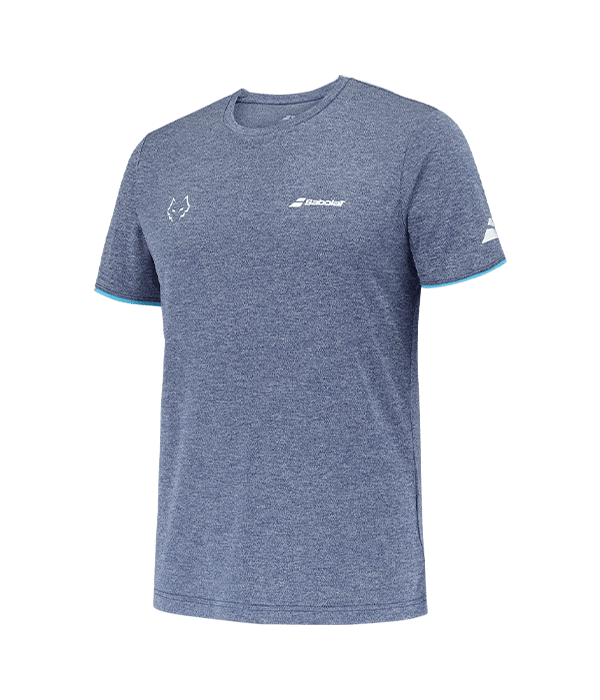 Camiseta Babolat Crew Neck Azul Logo Blanco 2025 Juan Lebrón - STARz PADEL