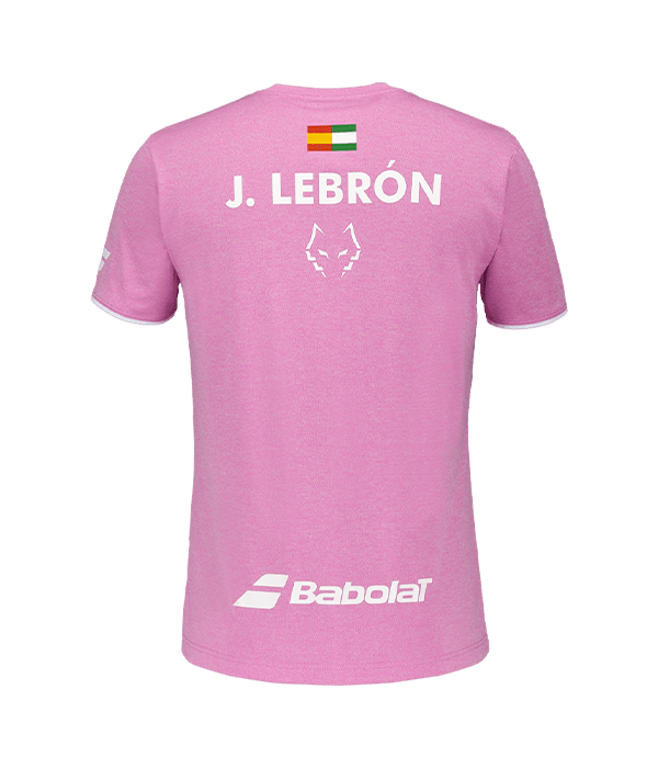 Camiseta Babolat Crew Neck Rosa Logo Blanco 2025 Juan Lebrón - STARz PADEL