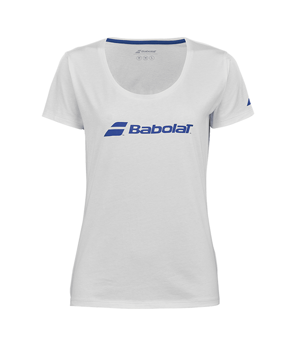 Camiseta Babolat Exercise Tee Woman White/White 2025 - STARz PADEL