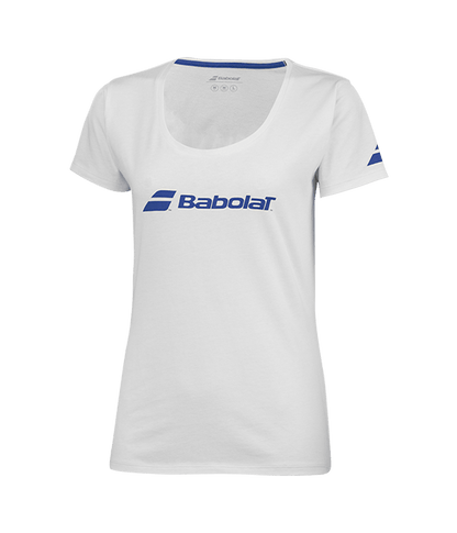 Camiseta Babolat Exercise Tee Woman White/White 2025 - STARz PADEL