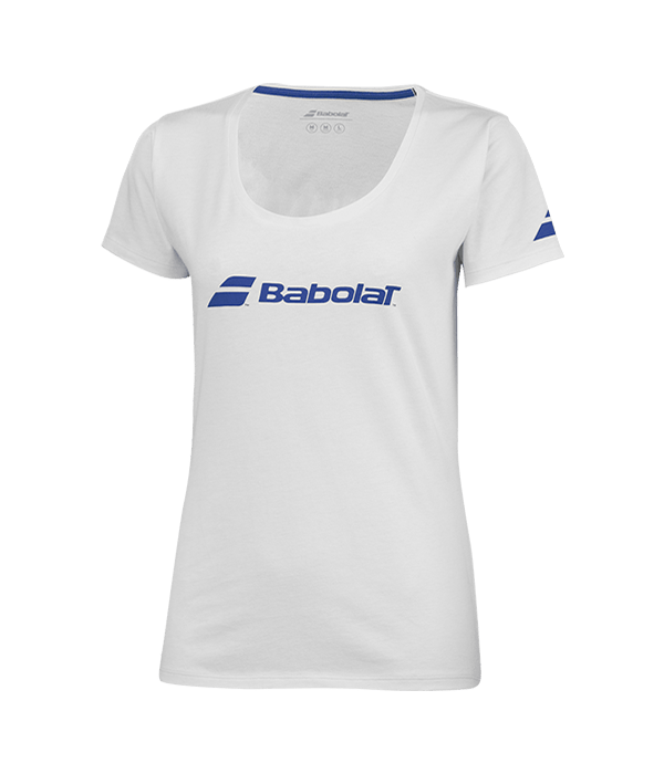Camiseta Babolat Exercise Tee Woman White/White 2025 - STARz PADEL
