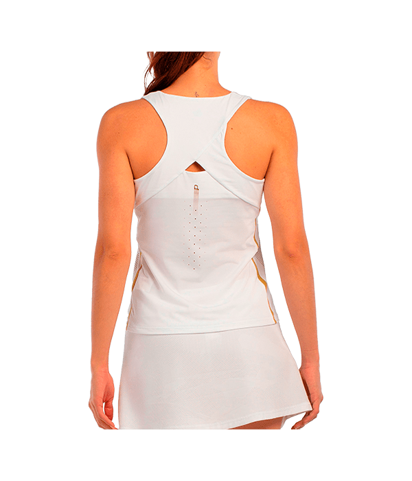 Camiseta Tirantes Bullpadel Acora Women Blanco 2025 Premier Padel - STARz PADEL