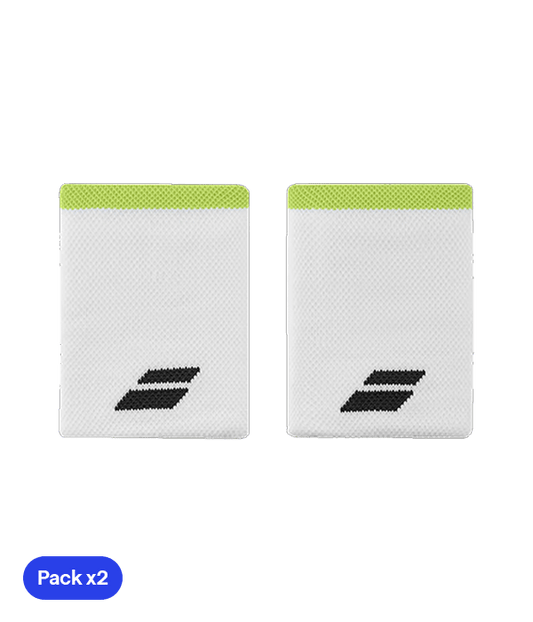 Babolat Cortas Jumbo White/Green (Pack x 2) Wristband Wristband Babolat