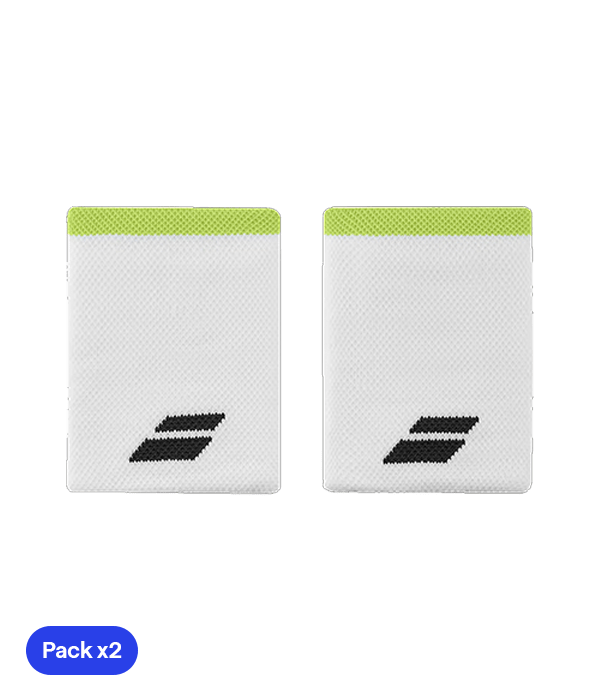 Babolat Cortas Jumbo White/Green (Pack x 2) Wristband Wristband Babolat