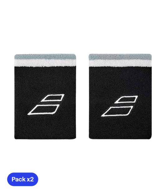 Babolat Terry Jumbo Black/White (Pack x2) Wristband Wristband Babolat
