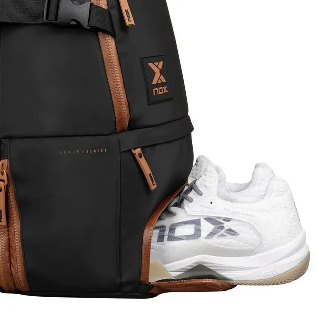 NOX LUXURY Open Series Black/Brown 2024 Backpack Padel Bag Nox