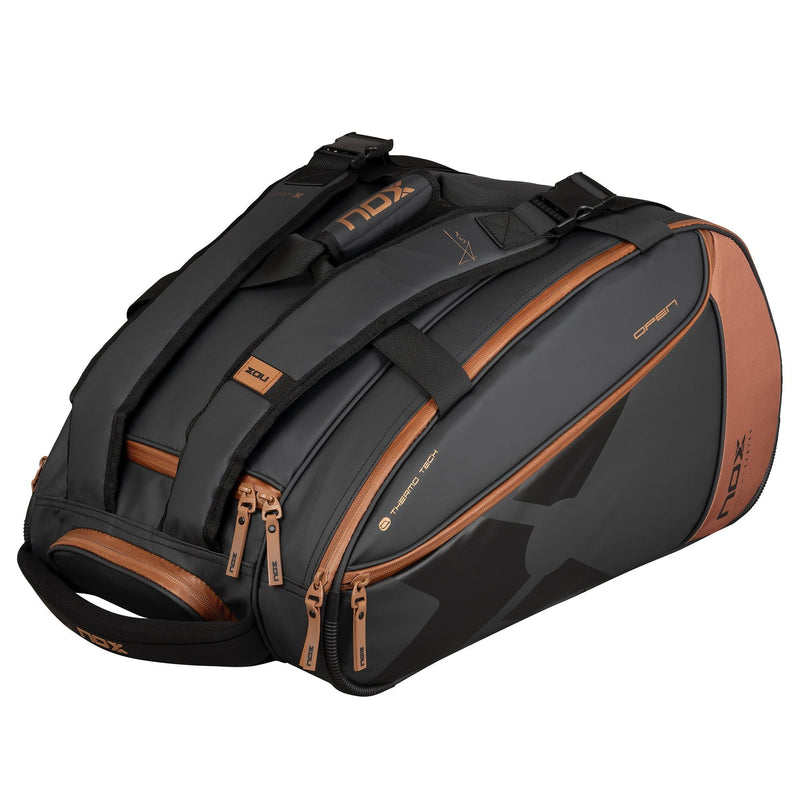 Load image into Gallery viewer, NOX Luxury Open Series Black/Brown 2024 padel racket bag
