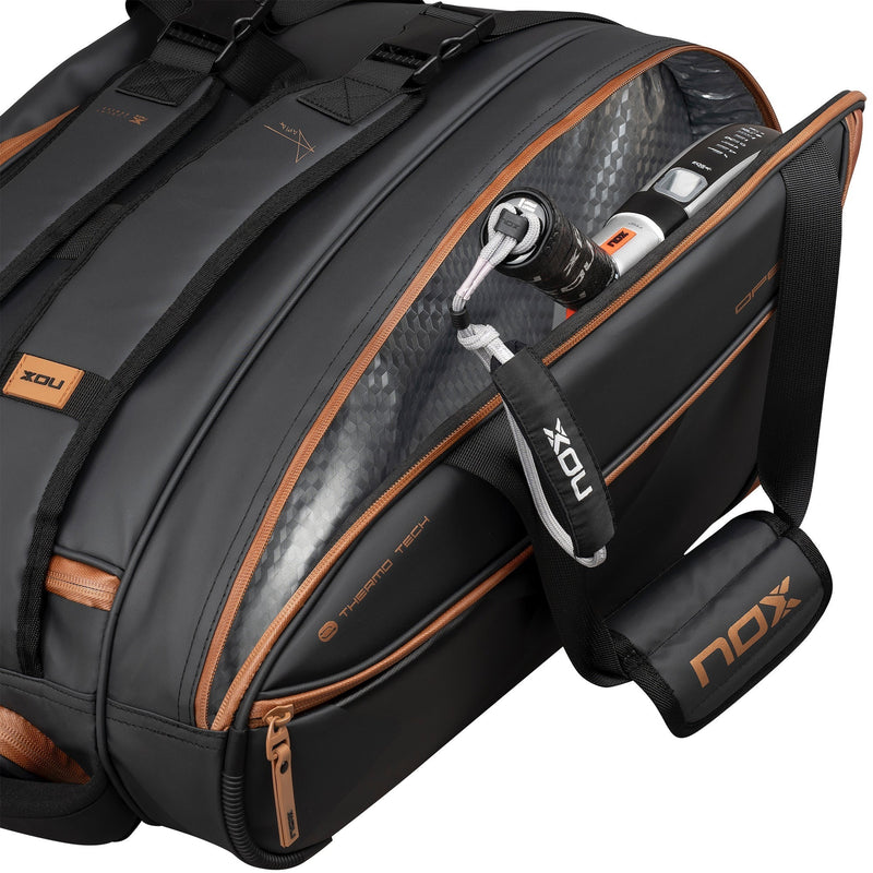 Load image into Gallery viewer, NOX Luxury Open Series Black/Brown 2024 padel racket bag
