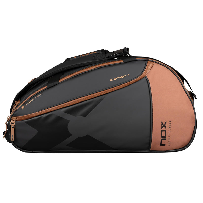 Load image into Gallery viewer, NOX Luxury Open Series Black/Brown 2024 padel racket bag
