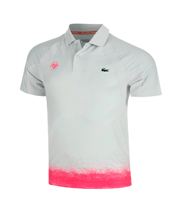 Polo Lacoste Roland Garros White/Pink 2025 Padel Clothes Lacoste