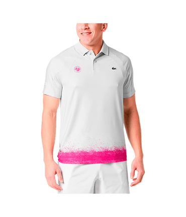 Polo Lacoste Roland Garros White/Pink 2025 Padel Clothes Lacoste
