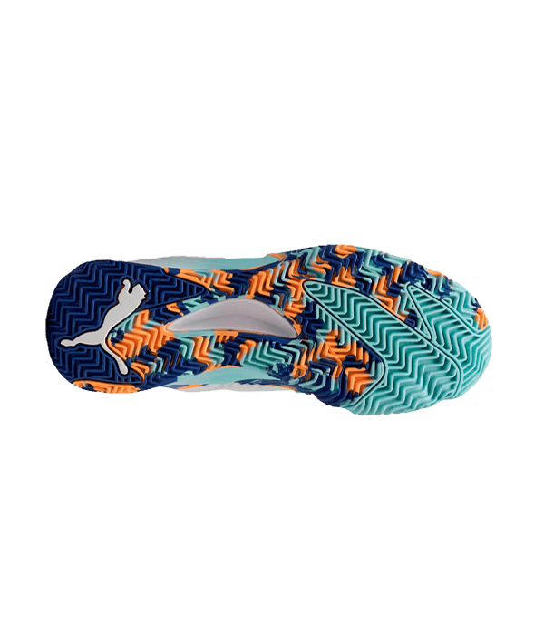 Puma Nova Elite White/Black/Blue/Heat Fire 2025 Padel Shoes Padel Shoes Puma