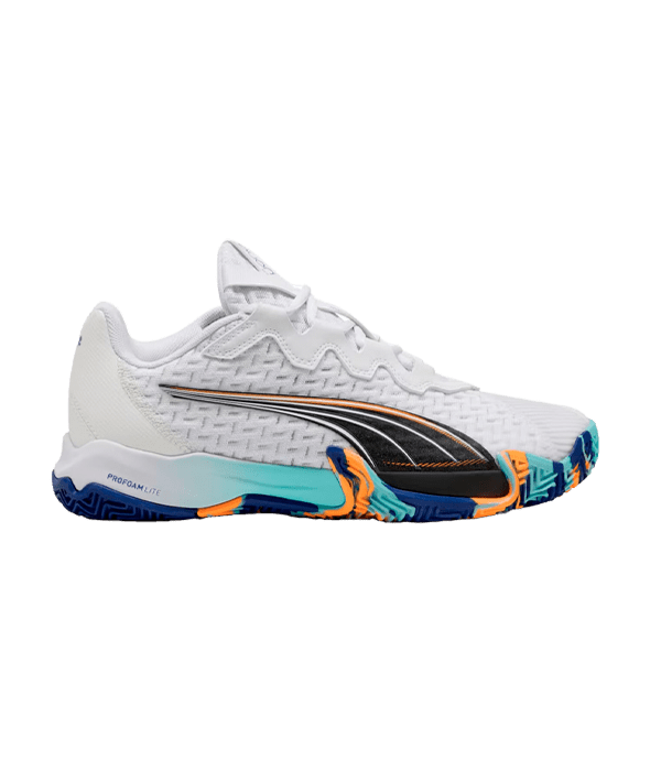 Puma Nova Elite White/Black/Blue/Heat Fire 2025 Padel Shoes Padel Shoes Puma