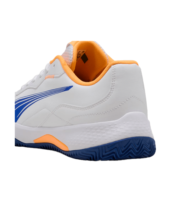Puma Nova Smash White-Blue-Heat Fire-Black 2025 Padel Shoes Padel Shoes Puma